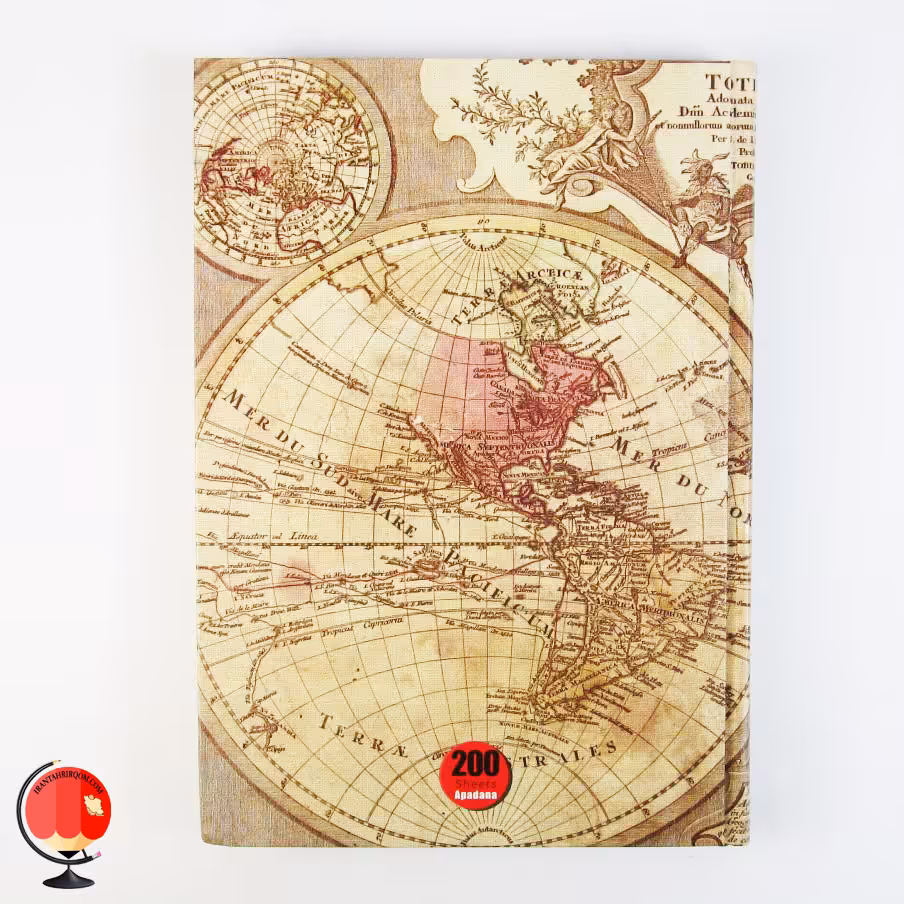 دفتر مشق 200 برگ طرح نقشه جلد سخت آپادانا