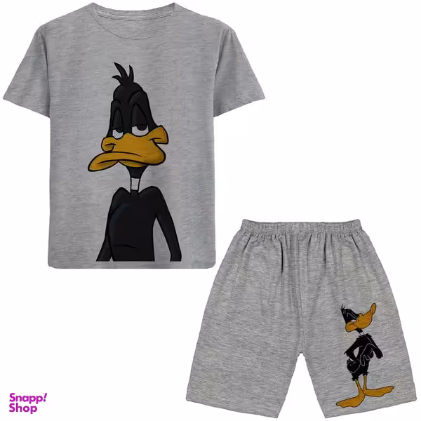 ست تیشرت آستین کوتاه و شلوارک پسرانه مدل اردک N86