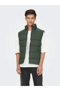 کاپشن سبز مردانه Only Sons کت خاکی Life Puffer Vest Otw Vd 22022232 03 Only &amp; Sons