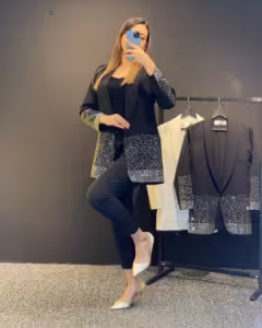 مانتو مجلسی کرپ مدل نگین دار