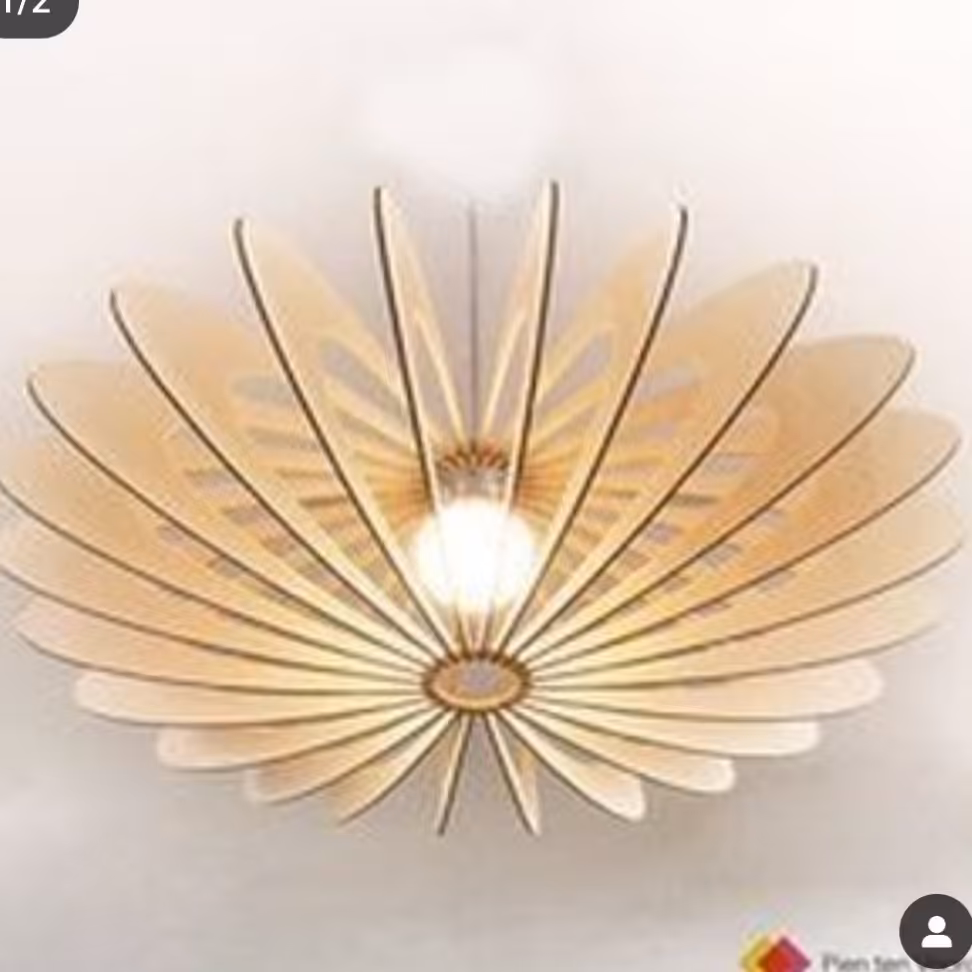 لوستر چوبی بیضی