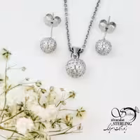 نیمست نقره آویز گوی عیار925 کد 15900