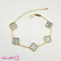 دستبند زنانه ونکلیف طوسی آبکاری طلا کیفیت مستر کد 370