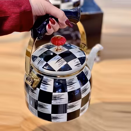 کتری لعابی آجار طرح شطرنجی ACAR-0365