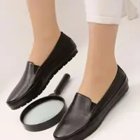 کفش طبی لادن راحتی زنانه و دخترانه چرم اصل گاوی مدل لادن