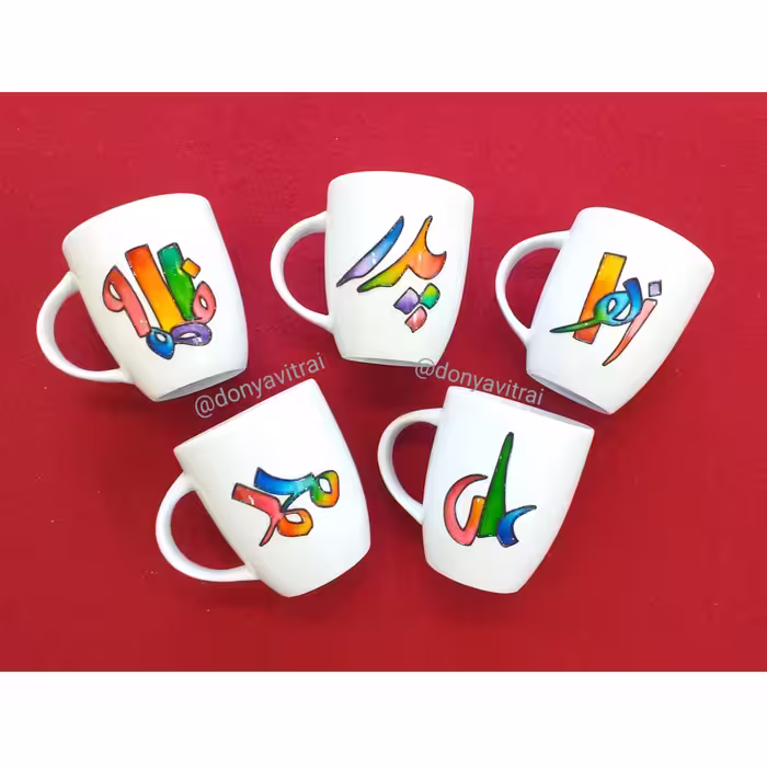 ماگ اسم، ماگ ویترای نقش برجسته و براق، لیوان اسم، قابل اجرا با اسم دلخواهتون