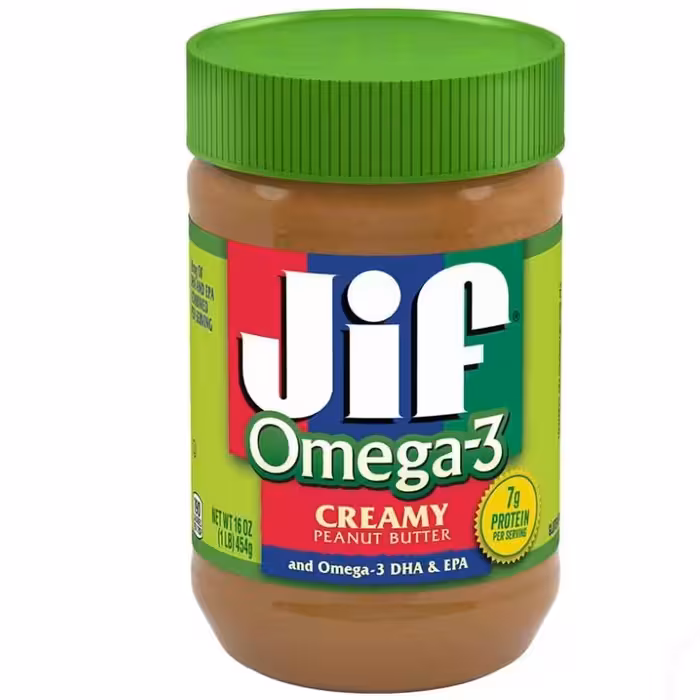 کره بادام زمینی جیف مدل omega3اورجینال 454 گرم 