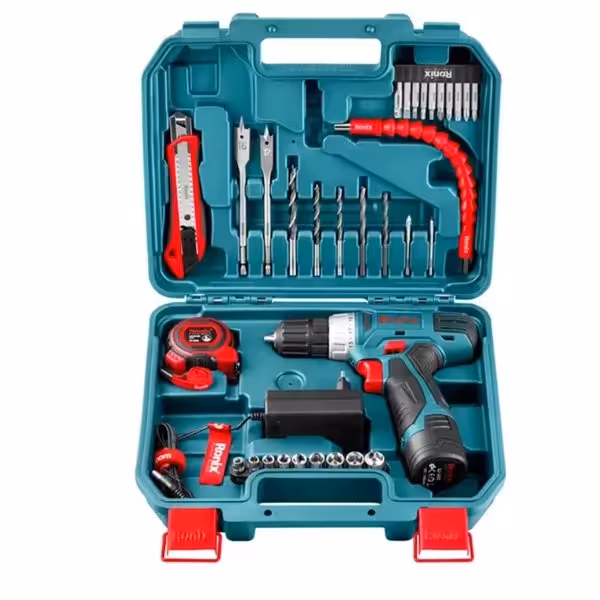  دریل شارژی 12 ولت دو باطری -35 تیکه رونیکس