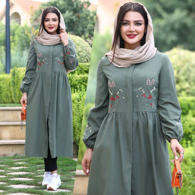 مانتو گلدوزی داکرون مدل شیلا