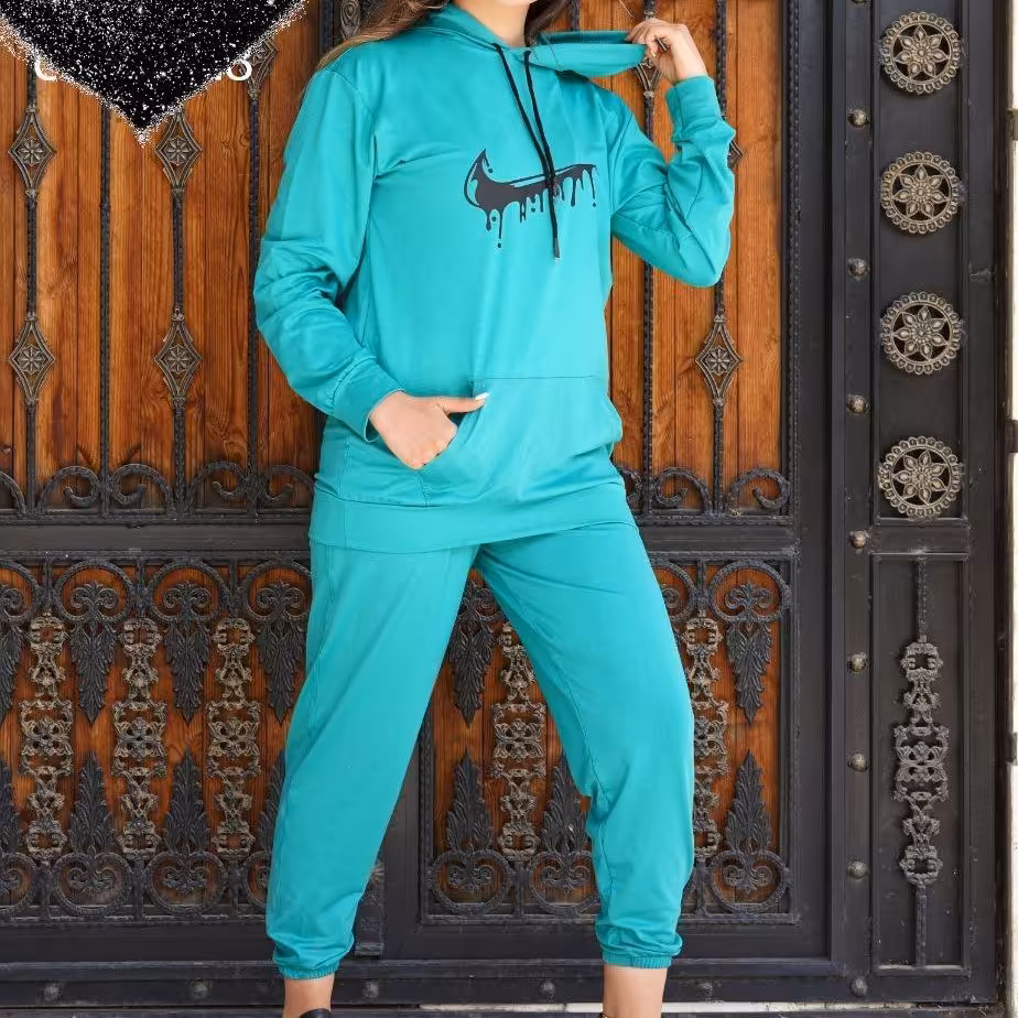 ست هودی و شلوار  دورس اسپان گرم بالا 