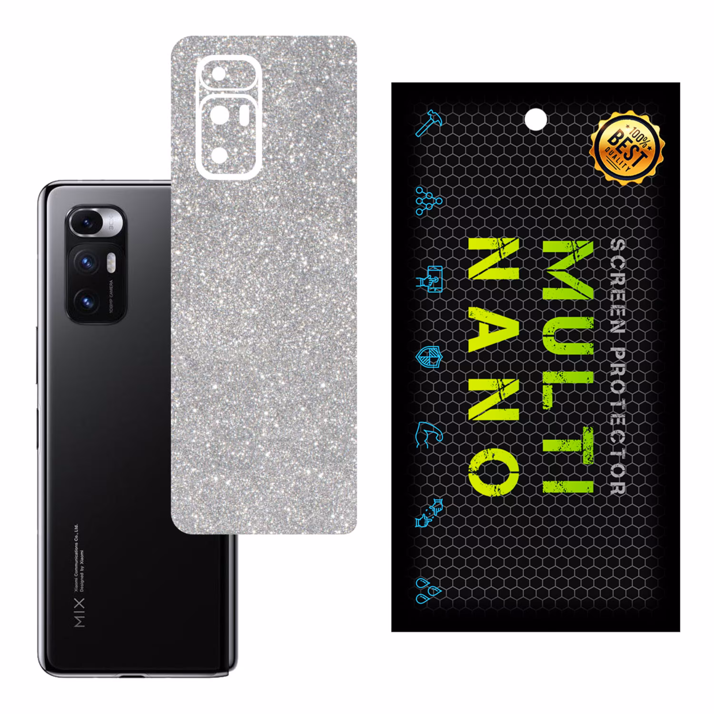 برچسب پوششی MultiNano مدل X-G1F-Silver برای پشت موبایل شیائومی Mi Mix Fold