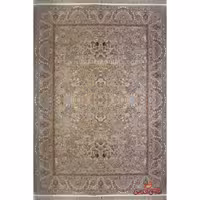 فرش  ماشینی ساوین طرح باغ لرزان بژ