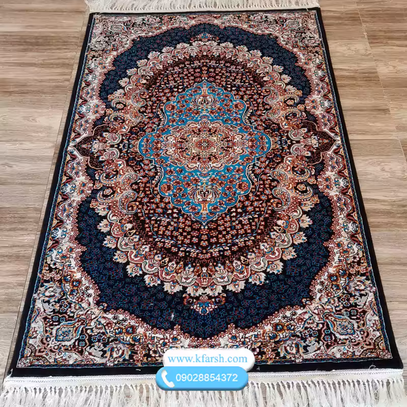 قالیچه راهرویی ارکیده سرمه ای 1.5 متری