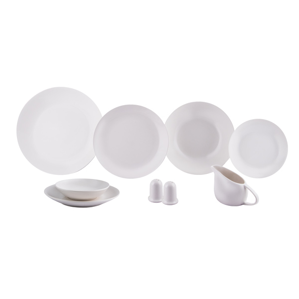 سرویس غذاخوری 30 پارچه سرامیکی نور (استون ور) طرح سفید