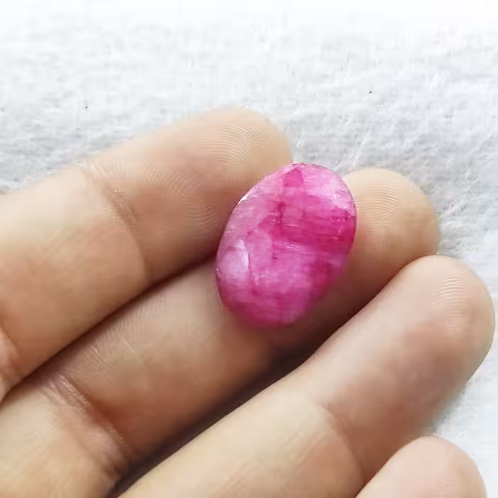 سنگ یاقوت سرخ طبیعی مدل بیضیی کد 11590182