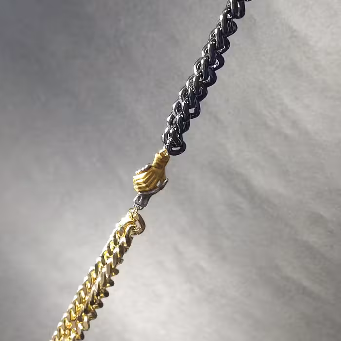 دستبند دوستی مگنتی طرح زنجیری دوتایی ضد حساسیت فقط قلبی موجود 