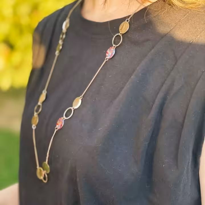 گردنبند و یا رومانتویی بلند جنس استیل 