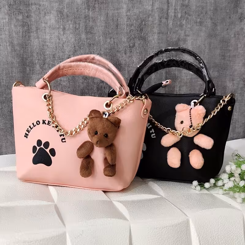 کیف فانتزی دخترانه عروسکی مدل خرسی