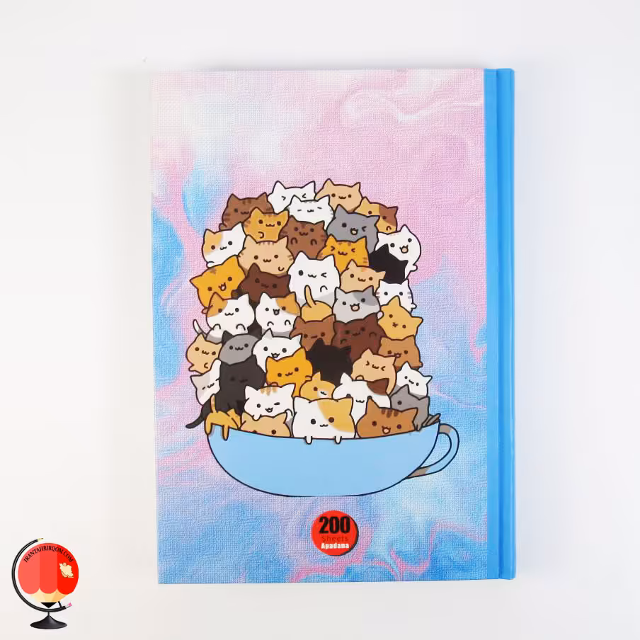 دفتر مشق 200 برگ طرح گربه ها جلد سخت آپادانا