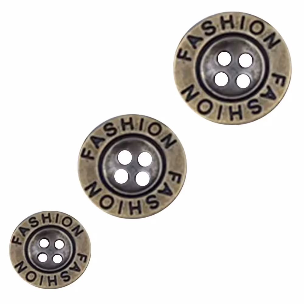 خرید دکمه پیراهن مردانه 4 سوراخ مدل فشن طرح فلز