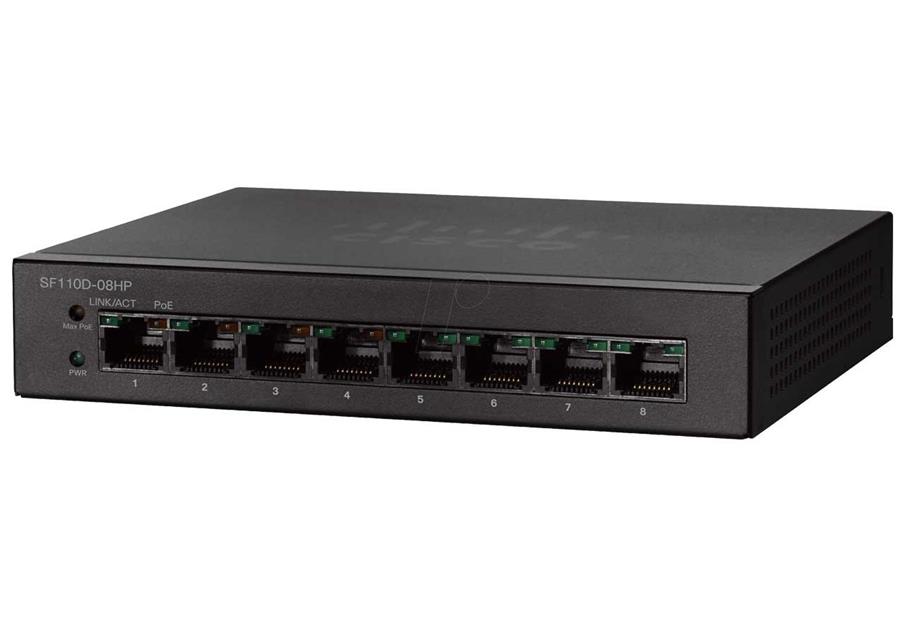 سوئیچ 8 پورت سیسکو مدل SF110D-08HP 8Port