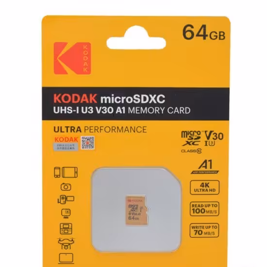 رم موبایل کداک (Kodak) مدل 64GB MicroSD U3 100MB/S

