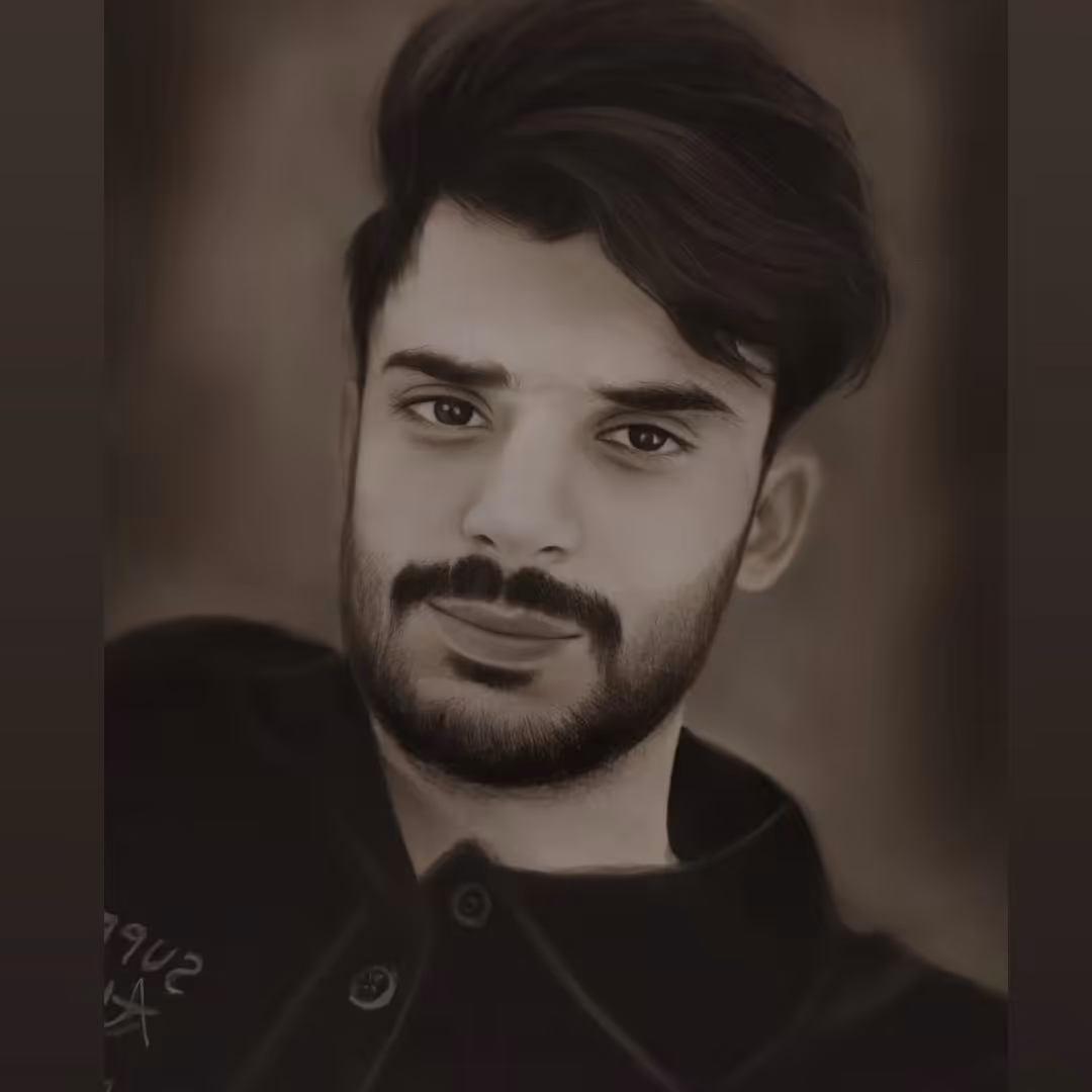 طراحی چهره سیاه قلم 20در30 پرتره