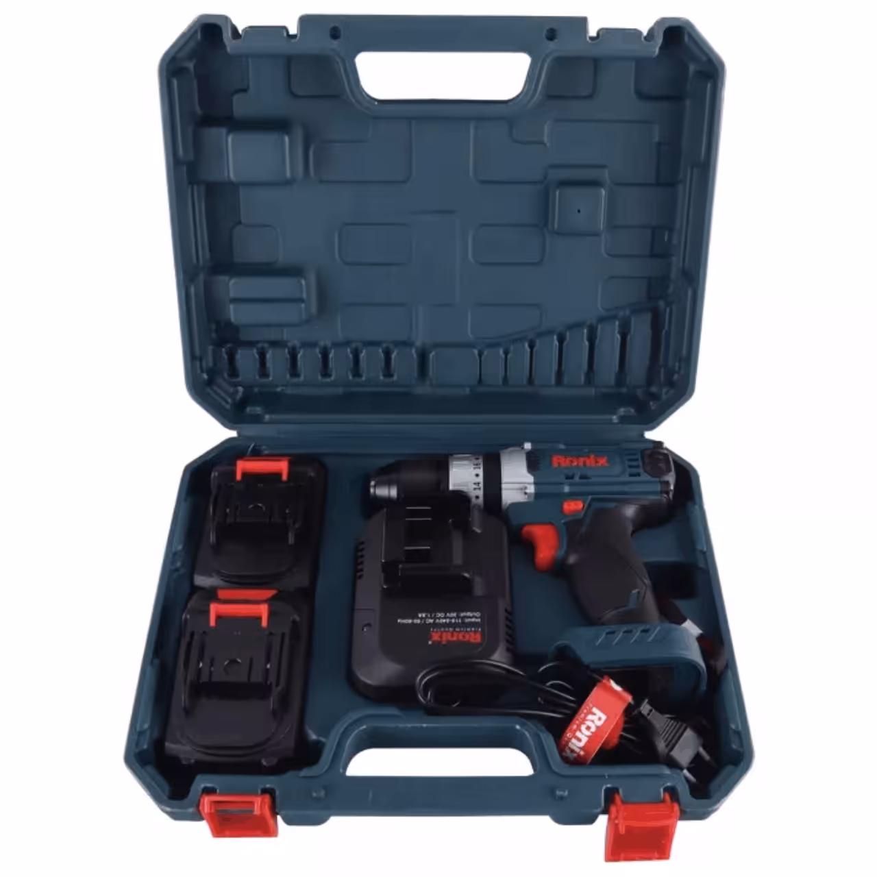 مجموعه 53 عددی دریل شارژی چکشی 20 ولت دو باتری رونیکس مدل RS-8620