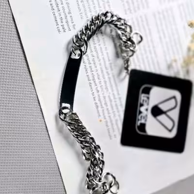 دستبند استیل پلاک دار