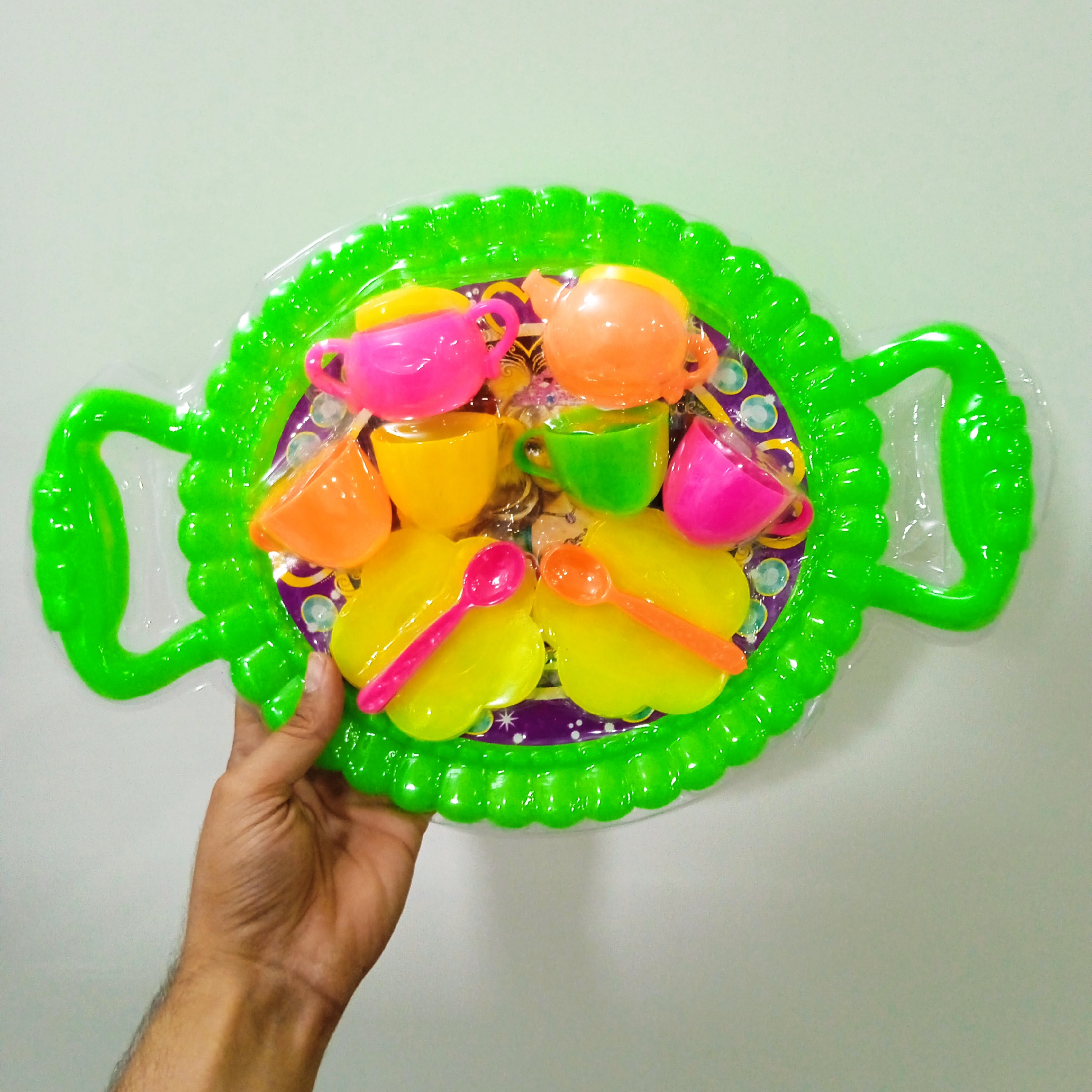 سرویس چایخوری اسباب بازی سینی چای خوری جنس درجه یک رنگ بندی جذاب