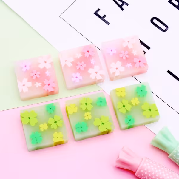 پاکن فانتزی ژله ای شکوفه ای ، پاک کن مغزدار شکوفه 