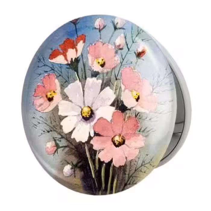 آینه جیبی خندالو طرح گل مدل تاشو کد 5454