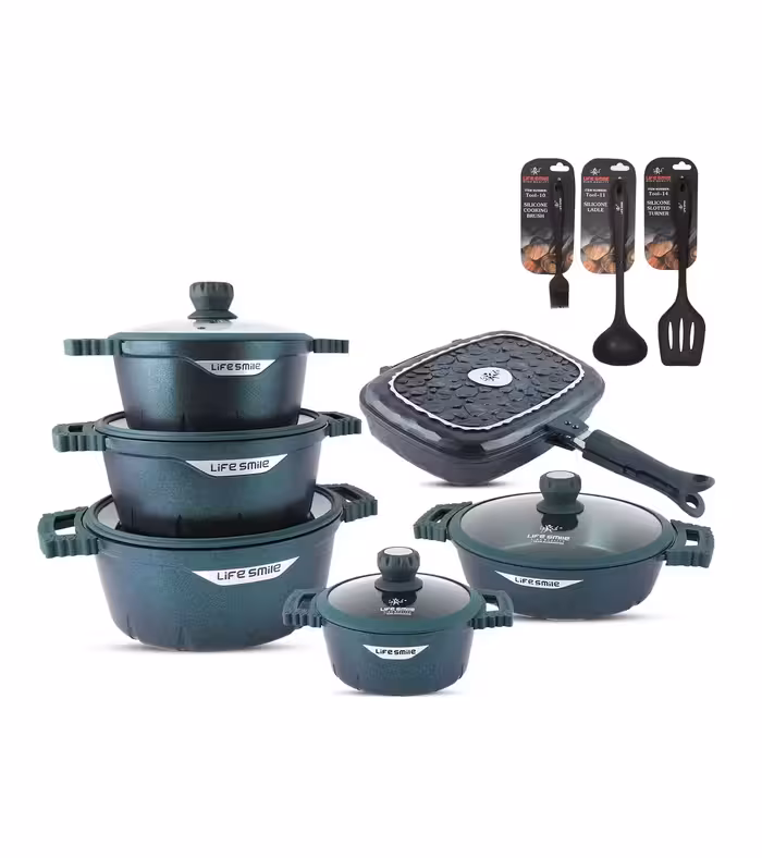 سرویس پخت و پز 22 پارچه سیلیکون گرانیت FL لایف اسمایل مدل FL22