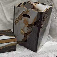 ست سطل زباله و جای دستمال کاغذی 