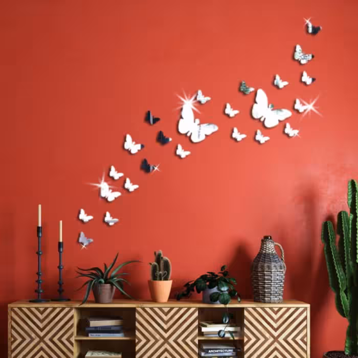 آینه پلکسی گلس اورجینال تزئینی مدل پروانه براق و خاص