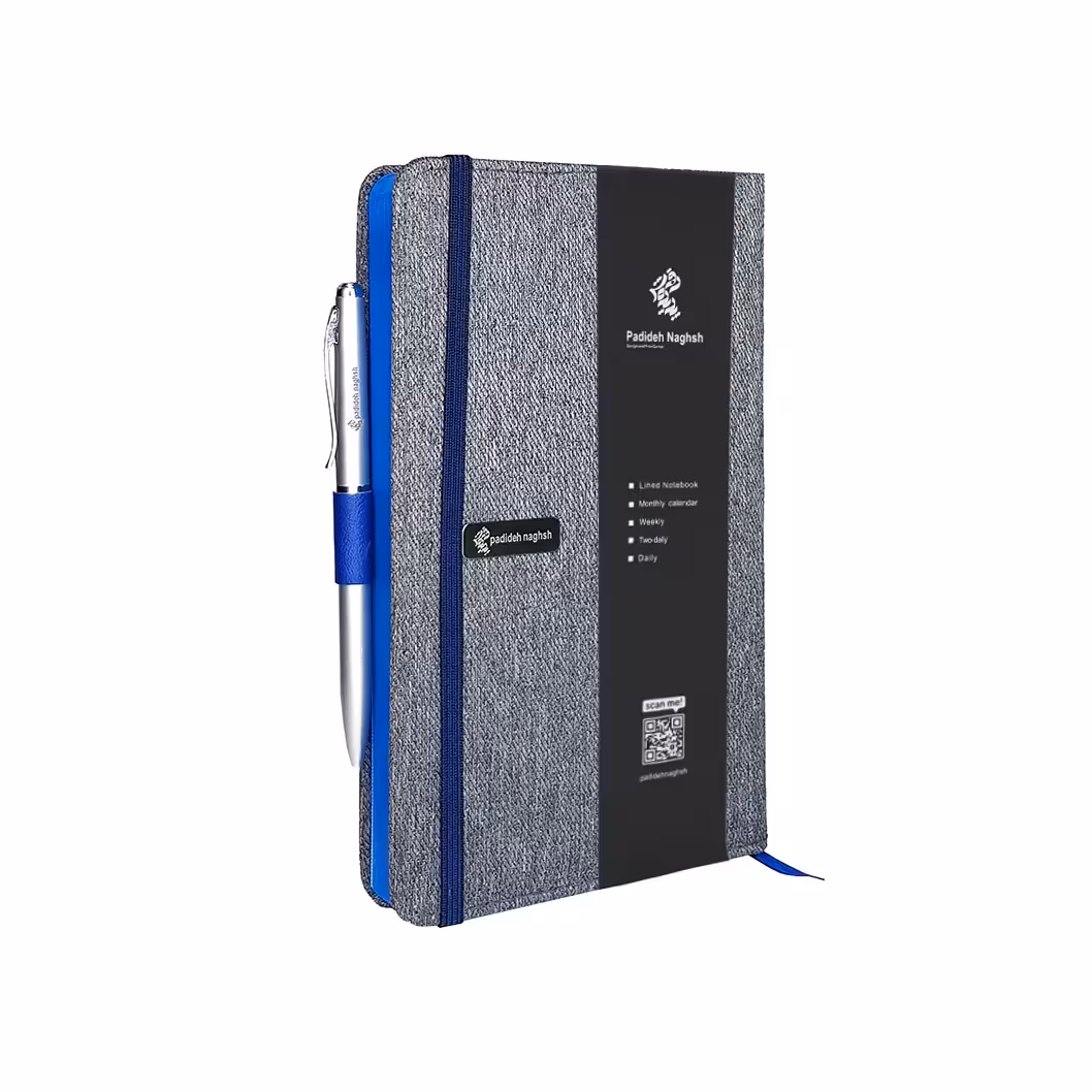 
سالنامه سال 1402 پدیده نقش مدل روزشمار کبریتی   آبی به همراه خودکار
