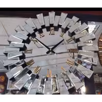 ساعت دیواری لوکس خورشیدی رنگ نقره ای 60 سانتی متر