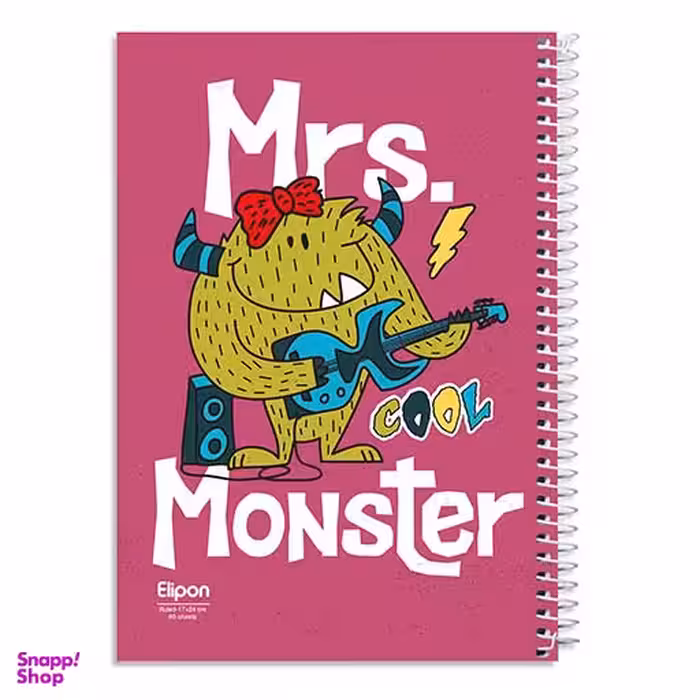 دفتر مشق‌ 80 برگ تک خط وزیری سیمی فانتزی جلد نرم الیپون (Elipon) کد 2331254