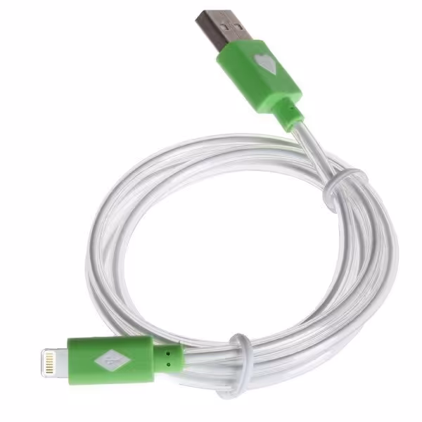 کابل شارژر  ایفون ضخیم نورانی سیم شارژ تبدیل USB به لایتنینگ لایت دار فست اپل apple iphone ژله ای کلفت