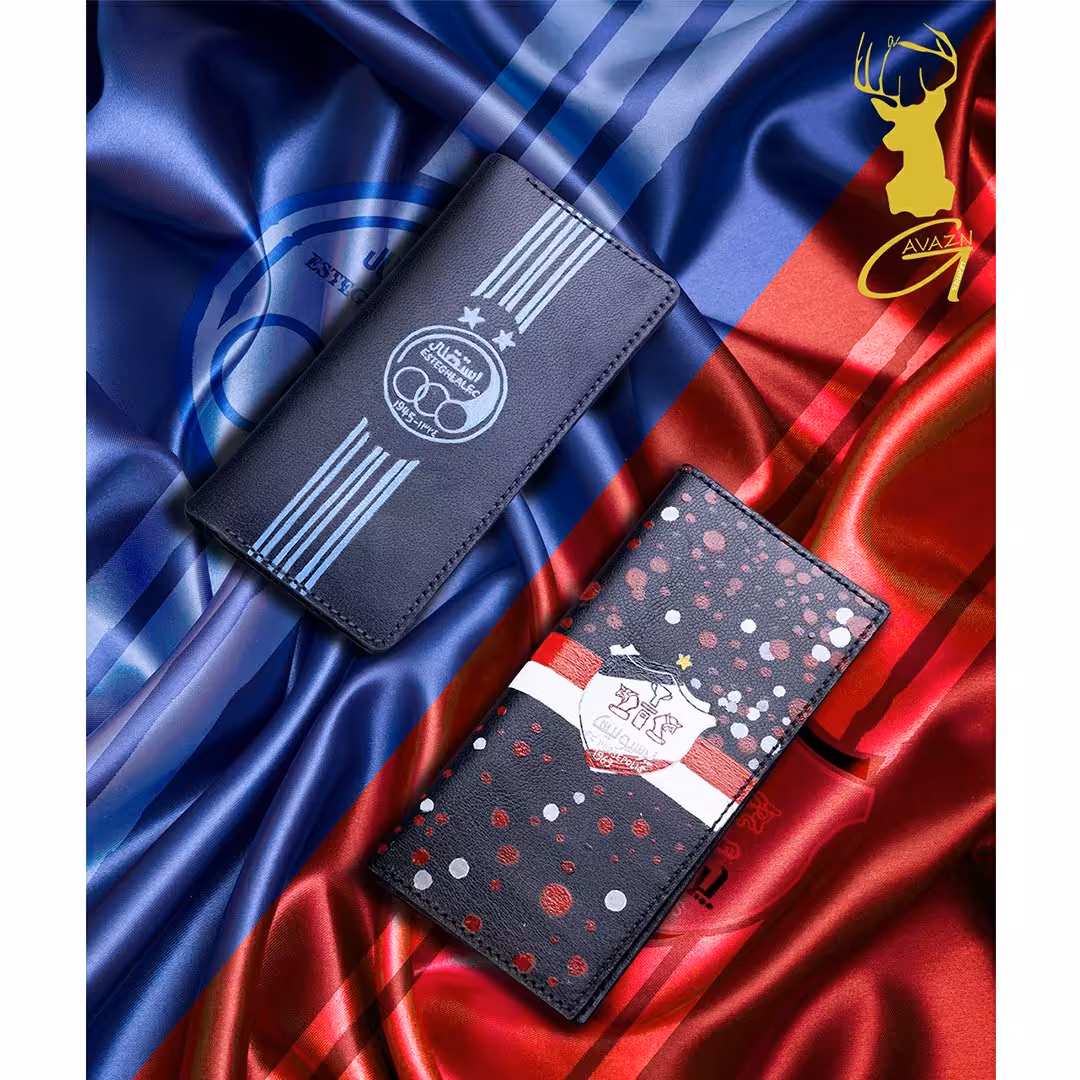 کیف پول کتی چرم طبیعی با لوگو پرسپولیس و استقلال