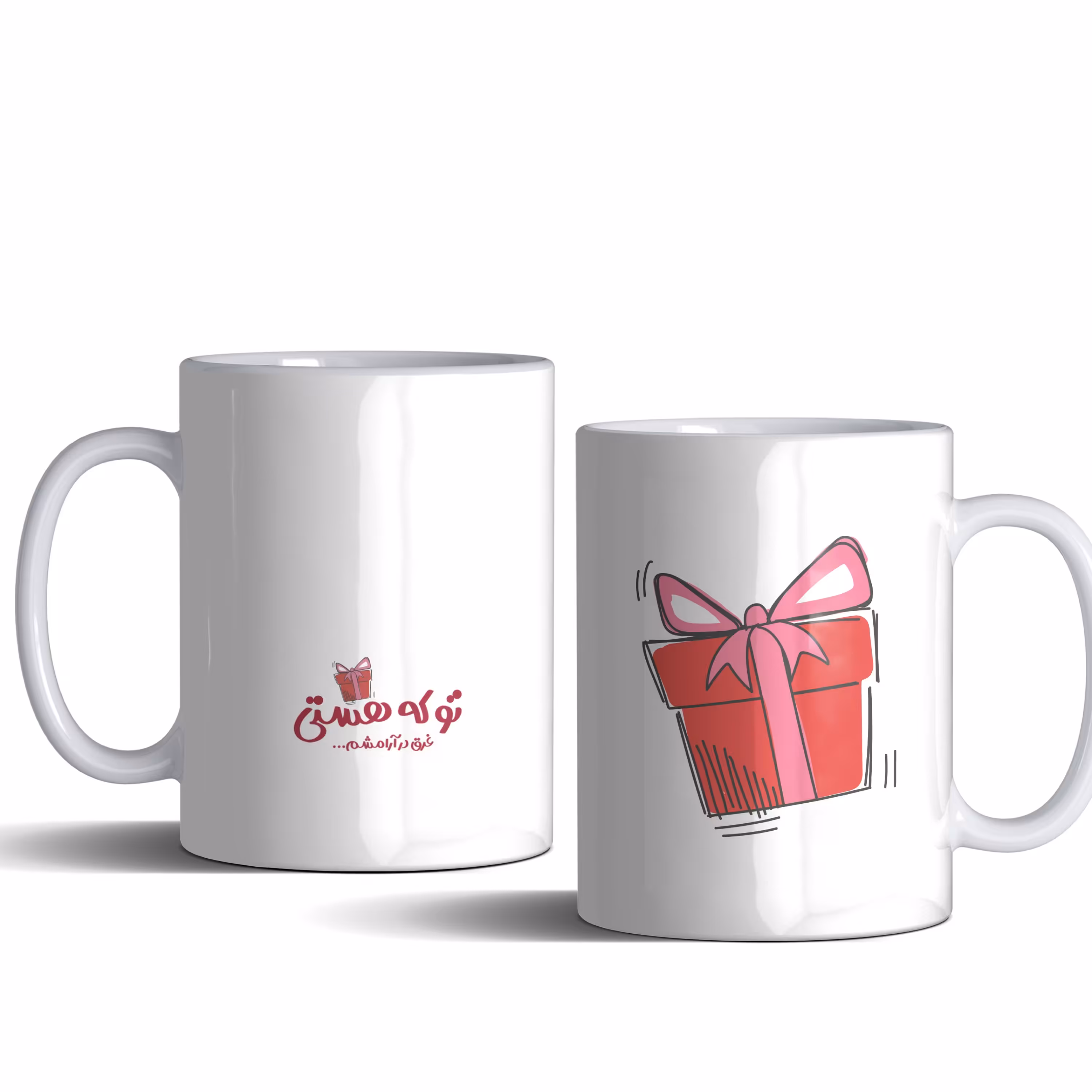 لیوان (ماگ) عاشقانه با طرح کادو و متن تو که هستی غرق در آرامشم