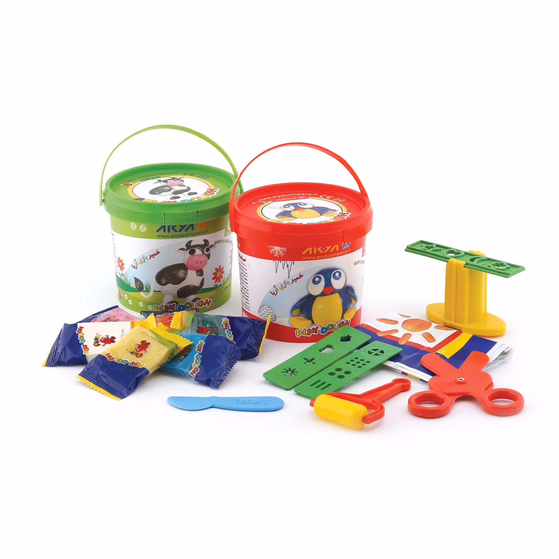 خمیربازی سطلی 6 رنگ پلمپ دار آریا