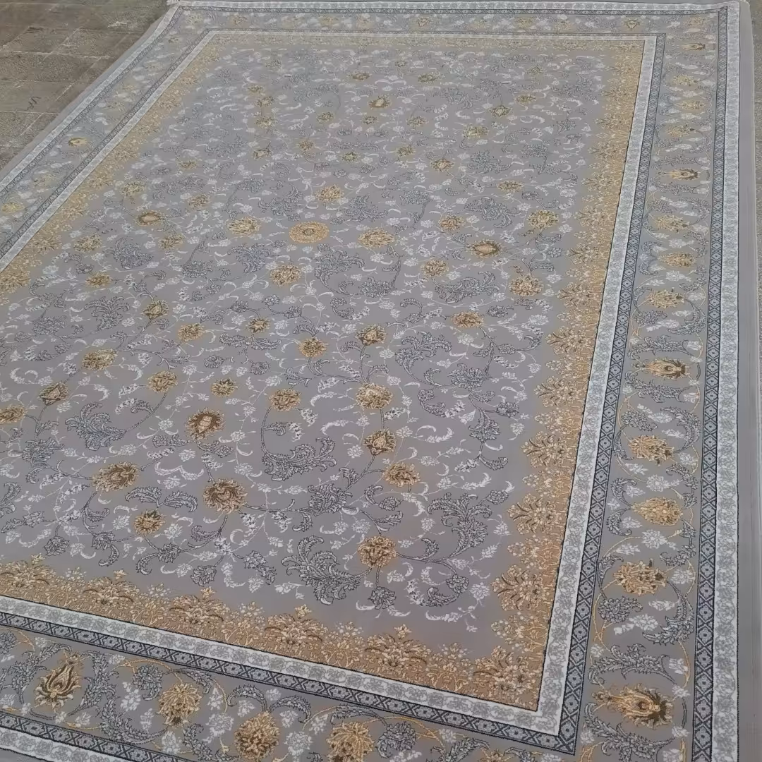 فرش 700شانه اصل، تراکم 2250، 6متری، طرح زیبای مهگل،  زمینه فیلی