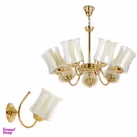 لوستر و چراغ دیواری چشمه نور کد A825/7-1-Pro مجموعه 2 عددی