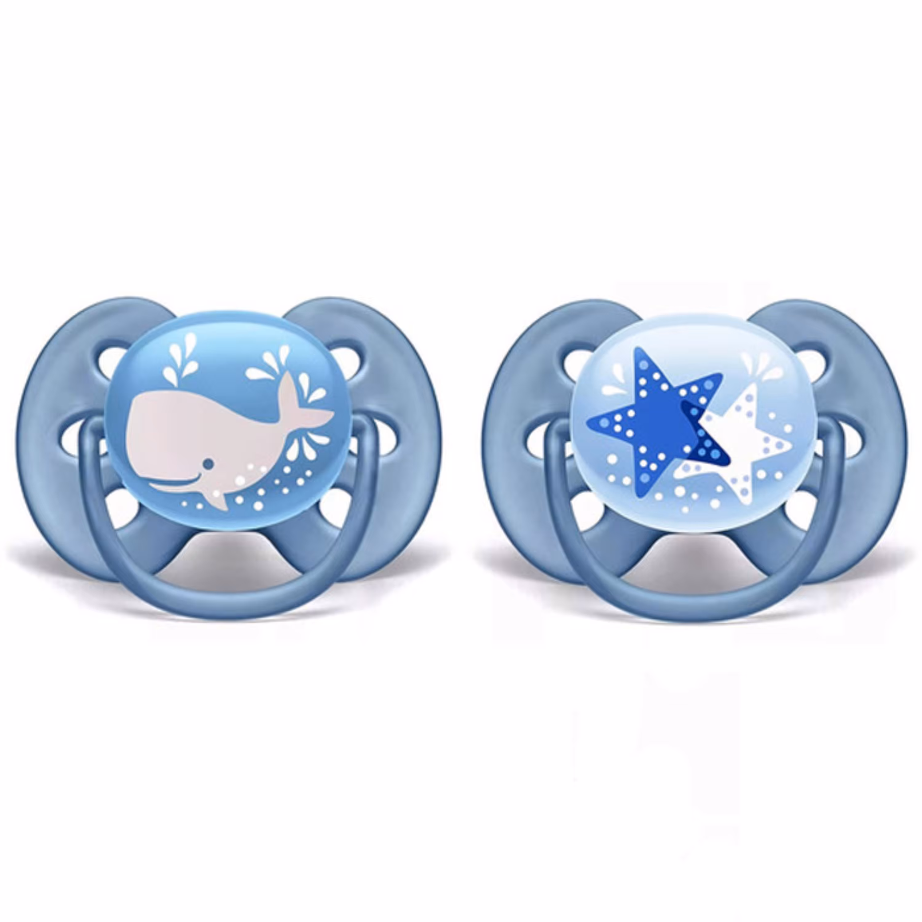 پستانک التراسافت 2 عددی 6 تا 18 ماه مدل وال و ستاره اونت Avent