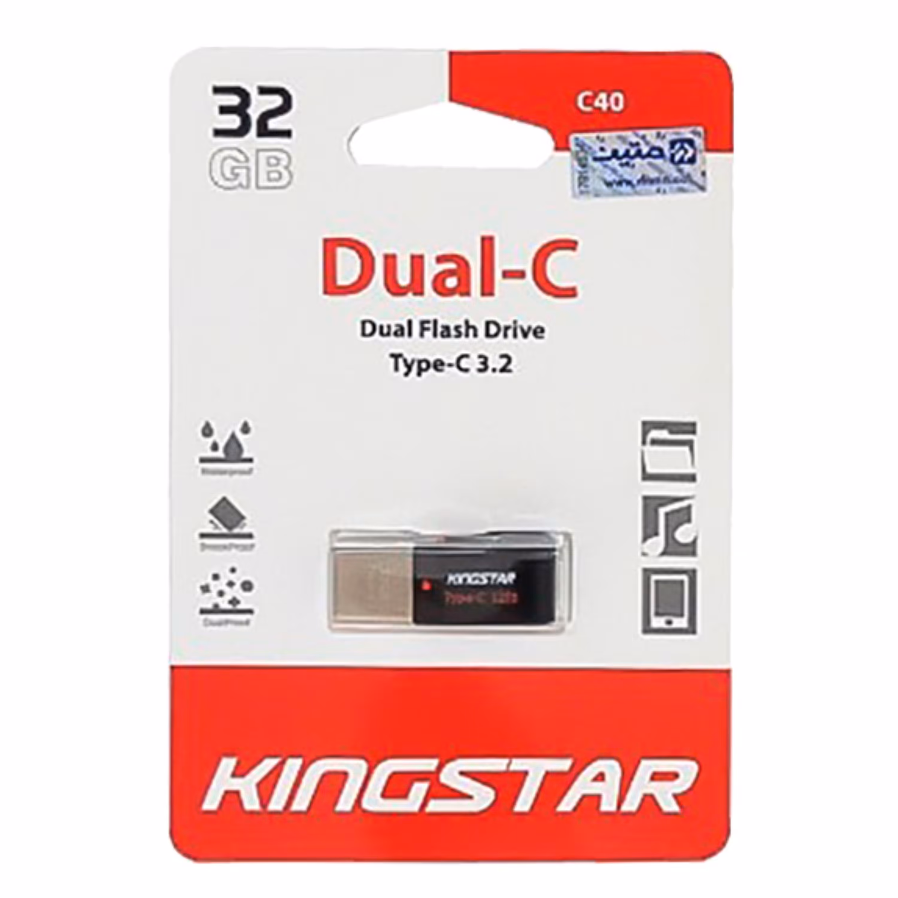 فلش مموری کینگ استار مدل C40 ظرفیت 32 گیگابایت