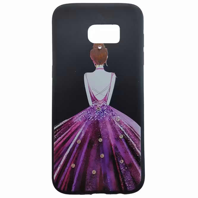 کاور طرح دخترانه صورتی کد m01 مناسب برای گوشی موبایل سامسونگ Galaxy S7 Edge