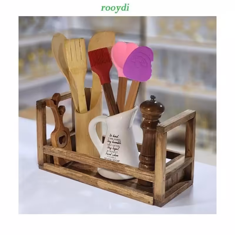 استند آشپزخانه  رو میزی چوب روس رنگ قهوه ای مدل stk13