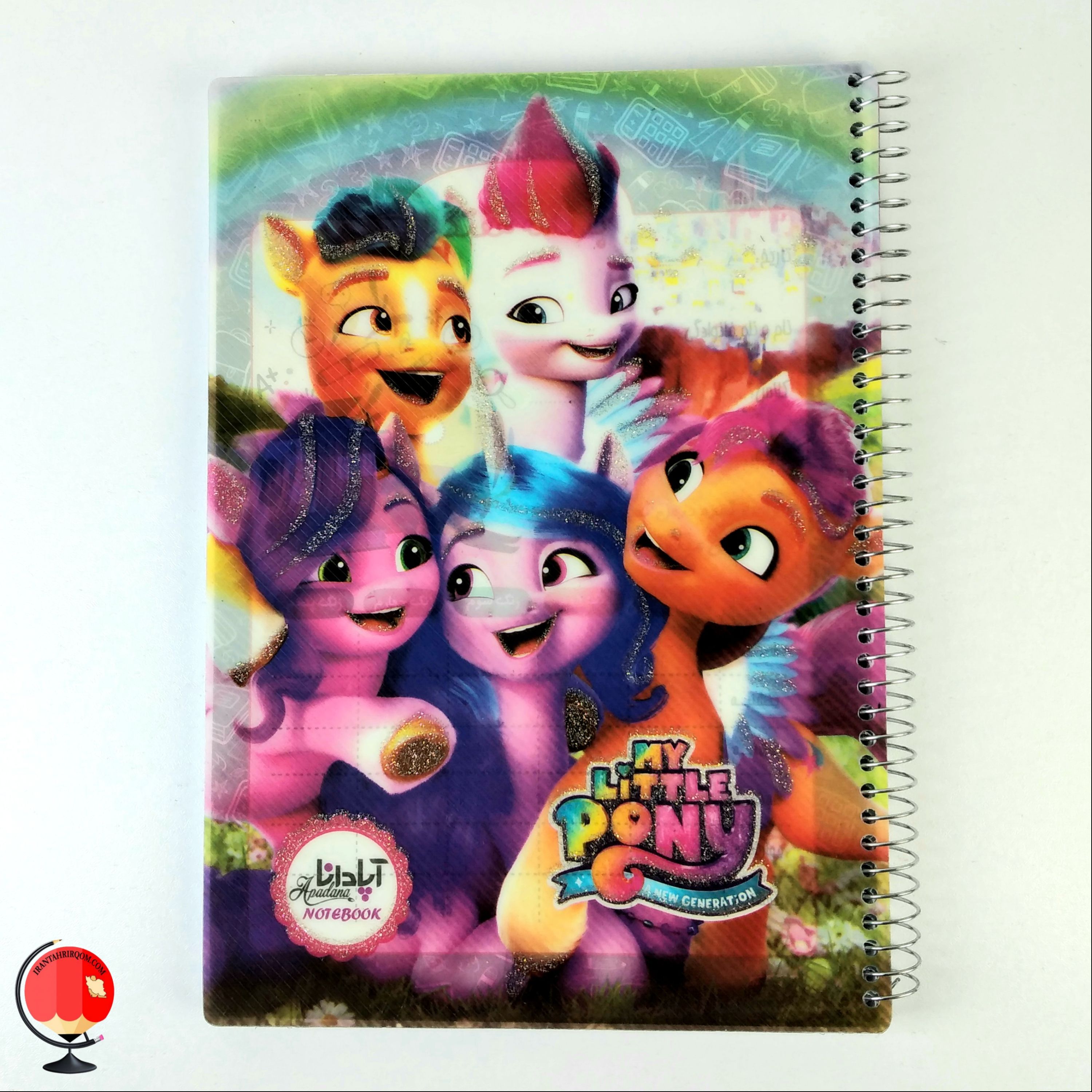 دفتر 80 برگ سیمی جلد طلقی اپادانا طرح پونی کد 2381