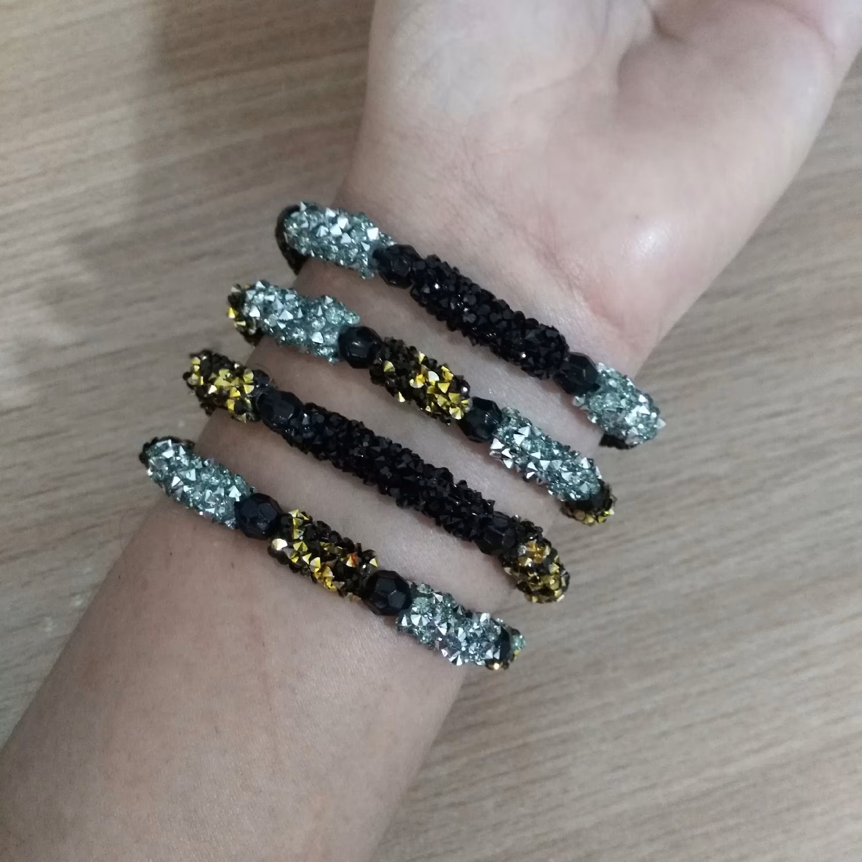 دستبند سوارسکی پک 4 عددی گره کشویی زنانه دخترانه 